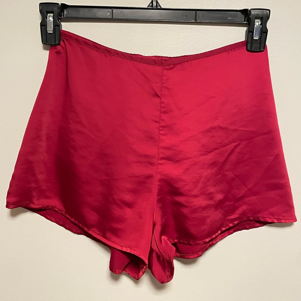 H&M Deep Red silky sleep shorts